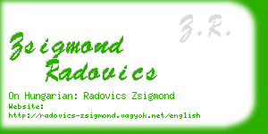 zsigmond radovics business card